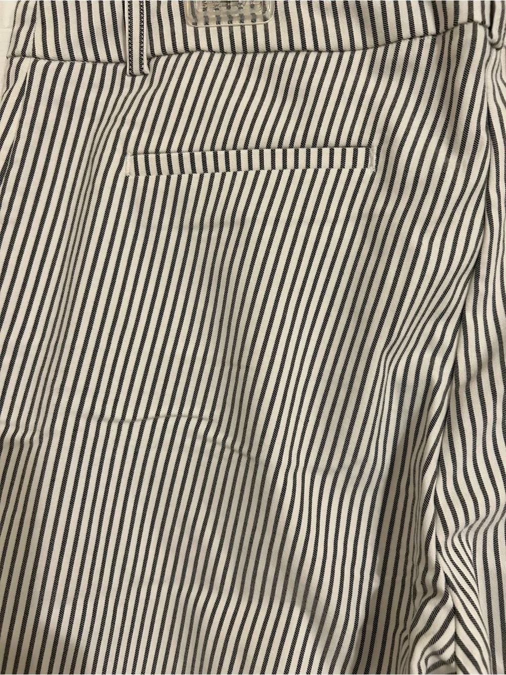 Hilary Radley Gray & White Striped Cropped‎ Chinos